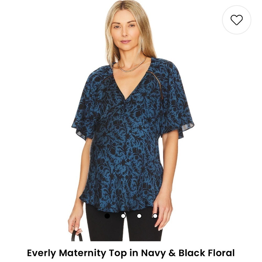 Hatch Everly Maternity Top in Navy and Black Floral Size 2